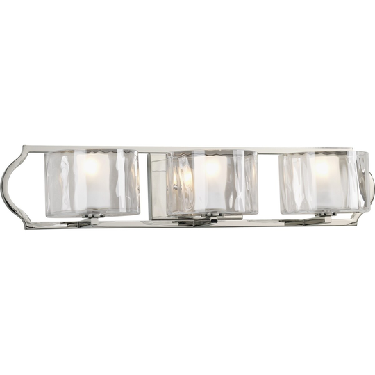Progress Lighting Silvertone Caress Collection 3-light Polished Nickel Bath Light with Bulb - N/A