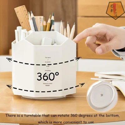Large-Capacity Rotating Pencil Holder, Student Supplies, Desktop Storage Box, Used To Store Pens, Pencils, Crayons, Watercolor Pens, Suitable For Scho