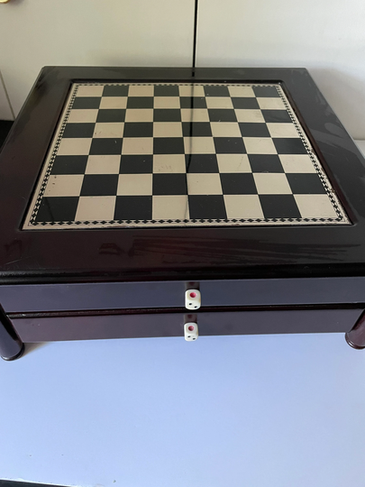 Vintage Chess Board, Two Drawer Set, Chess, Storage Box, Board
