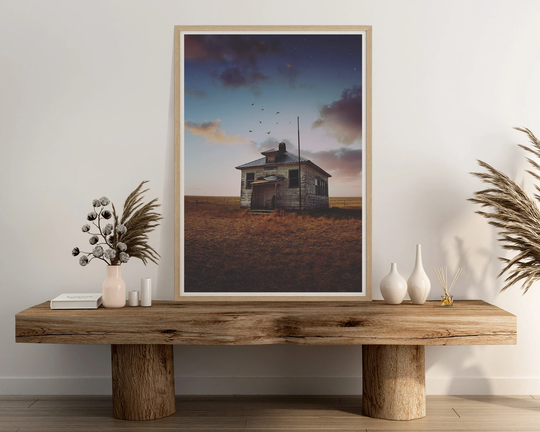starry Sky & Colorful Landscape Print | Large Wall Art Boho Wall Art Rustic Prints Landscape Print