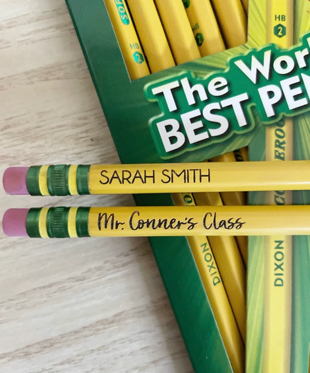 Personalized #2 Pencils. 12 Pack. Engraved Name. Teacher Gift. Back To School. Custom