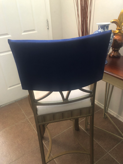 Navy Blue Half Cotton Chair Cover, Bar Stools, Man Cave, Slipcovers, Vanity Stool, College Dorm, Kitchen, Desk/Office