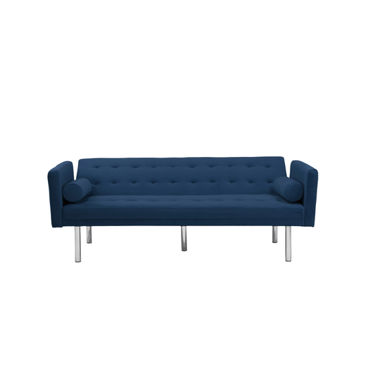 68.5" Convertible Folding Futon Sofa Bed, Velvet Sleeper Sofa Living Room Loveseat