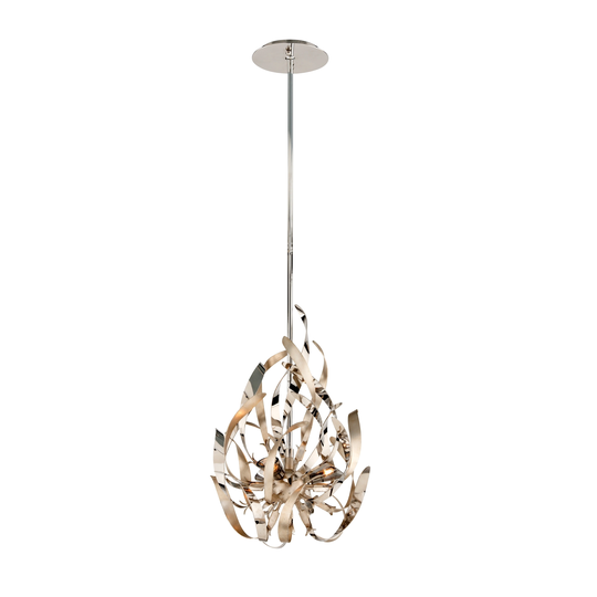 Corbett Lighting Graffiti 3-light Silver Leaf Mini Pendant with Smoked Crystal - Champagne