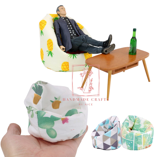 Dollhouse Sofa Bean Bag, Miniature Doll House Model Mini Scene Miniature Furniture Lazy Sofa Bean Bag, Scale 112, Gift For Her