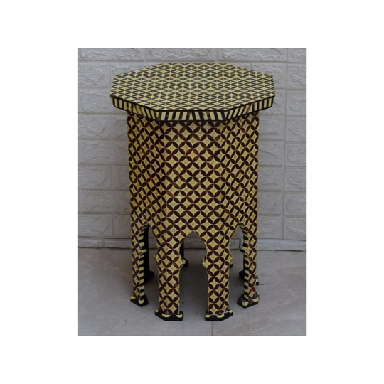 Handmade Coffee & End Table, Wooden Side 23" Height Mother Of Pearl Inlay, Morocco Moroccan Home Furniture, Decor