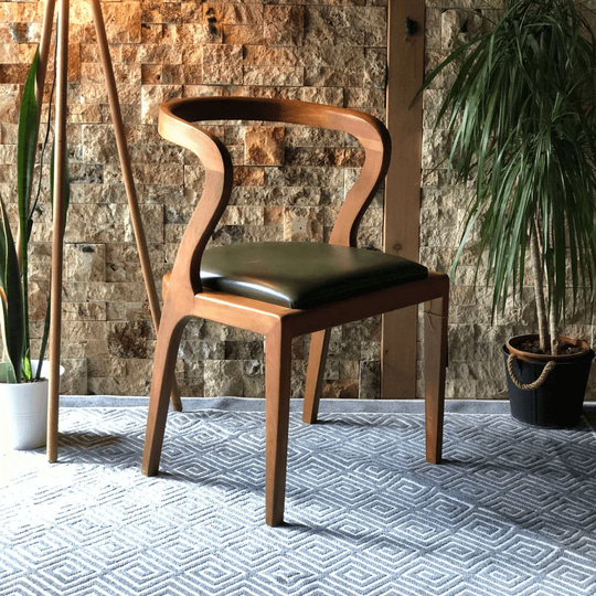 stylish Dining Chair Comfy Seat- Made Of Solid Beech Wood - Customize Handmade Furniture Completely Custom