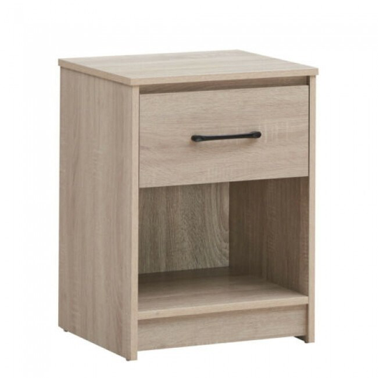 Wooden End Side Table Nightstand with Drawer Storage Shelf