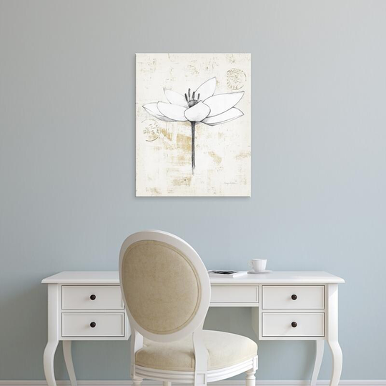 Easy Art Prints Avery Tillmon's 'Pencil Floral I Gold' Premium Canvas Art