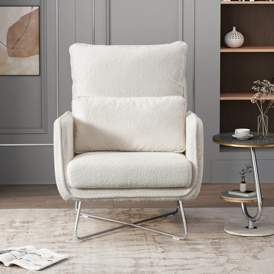 Modern Comfy Leisure Accent Chair with Lumbar Pillow