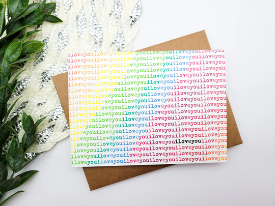 Colorful Love You Card - Anniversary I Rainbow Colored
