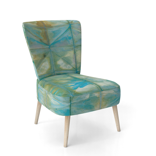 Designart 'Blue Diamonds Minimal Geometric I' Upholstered Transitional Accent Chair