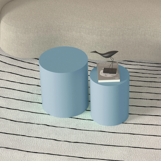 Nesting Drum End Tables Set of 2