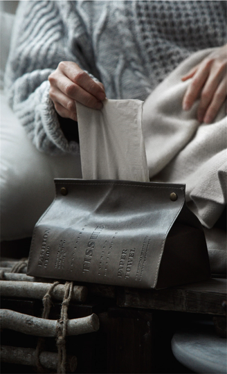 Pu Tissue Bag/Faux Leather Holder/Grey Box/Simple Bag/Table Bag/Bedside Box/Car Tissue/Office Bag