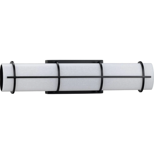 Grid LED Collection 1-Light Black White Linen Glass LED Modern Wall Light