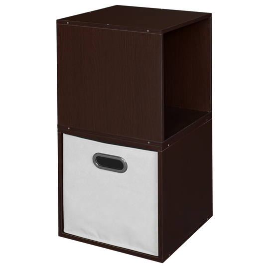 Noble Connect Storage Set - 2 Cubes and 1 Canvas Bin- Truffle/White