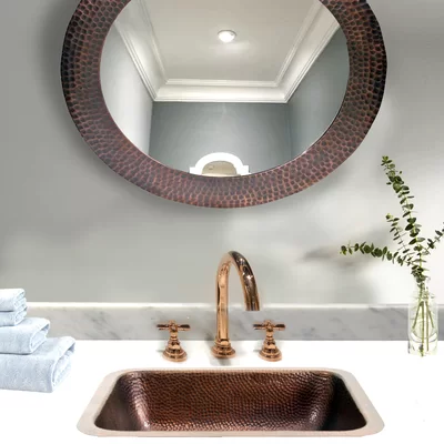 Brightwork Home Metal Rectangular Undermount Bathroom Sink