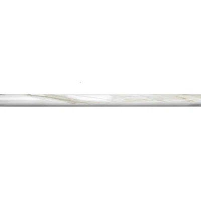 12" x 0.6" Honed Marble Pencil Liner Tile Trim in White