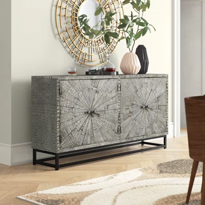 Cresskill 66" Wide 4 Drawer Mango Solid Wood Sideboard