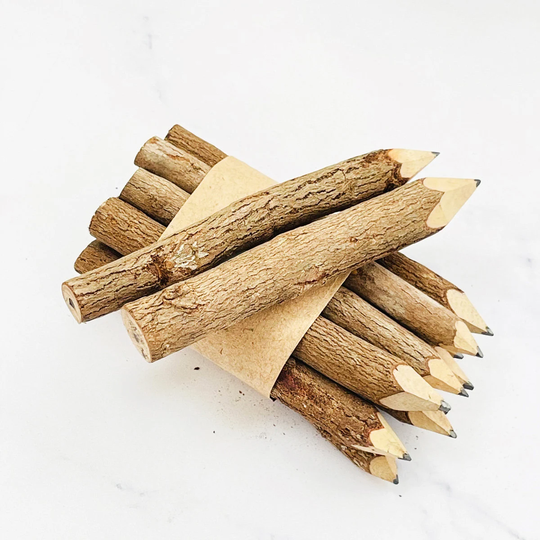 Naturtal Wood Rustic Themed Pencils - 20 Pieces