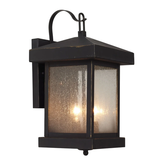 Outdoor Imports WB Two Light Wall Lantern Santa Cruz Weathered B - Exact Size