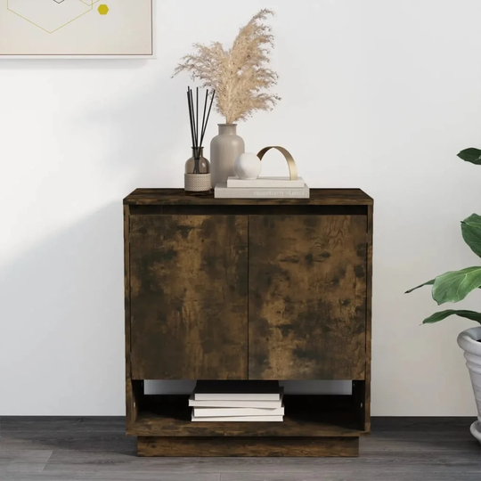 Sideboard Smoked Oak 27.6"x16.1"x29.5" Engineered Wood