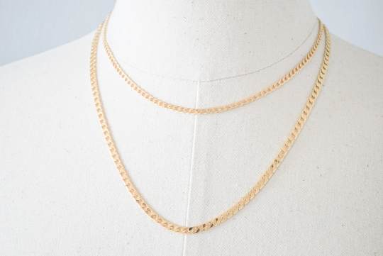 Layered Necklace Set, Cuban Link, 3mm Chain, 4mm Chain, Gold Chain, Layered Necklace, Cuban Necklace, Layering Necklace, Miami Chain