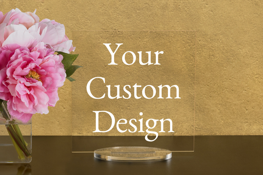 Custom Square Table Numbers With Stand - Clear Acrylic Wedding Table Number Wedding Décor Modern Weddings