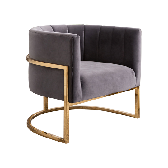 Abbyson Celine Channel Tufting Velvet Accent Chair