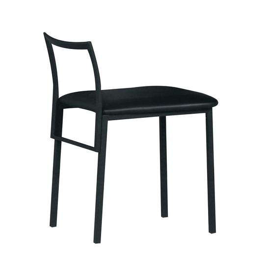 Metal and Upholstered Chair, Black