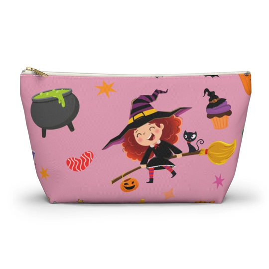 Witches Potion Bottles Bats & Ghosts Accessory Pouch W T-Bottom Halloween Cute Makeup Witch Signs Small Zipper Pencil