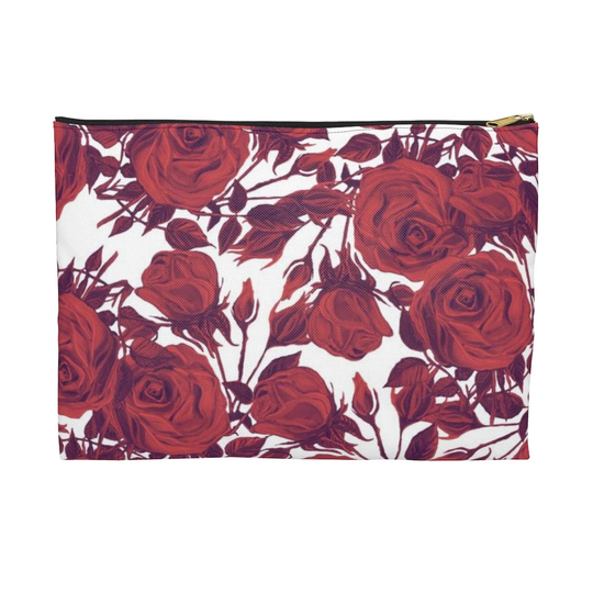 Rose Zipper Pouch | Cottagecore Pencil Case Cosmetic Bag Floral Travel Witchy Gothic Roses