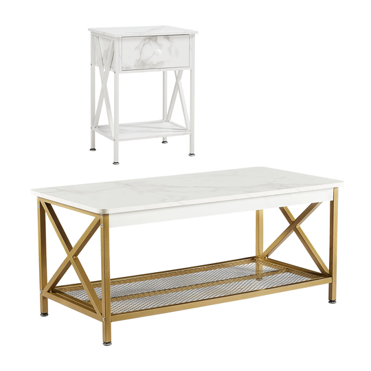 Taomika Contemporary Coffee Table and Modern End Table Set(2PCS/3PCS)