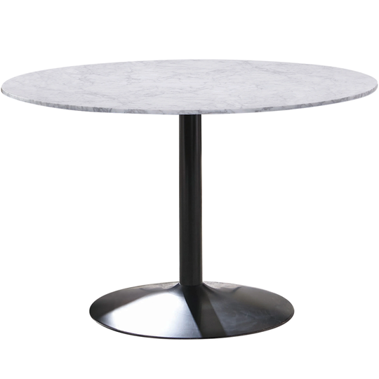 Round Italian Carrara Marble Top Dining Table - Round Table