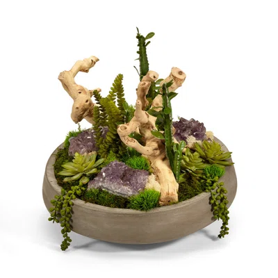Amethyst Concrete Succulent in Pot