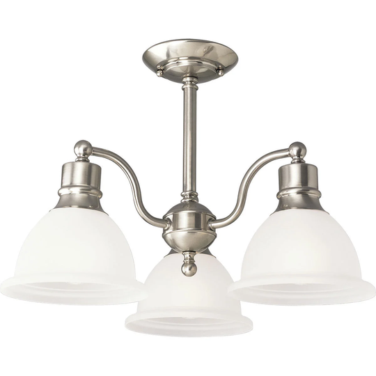Progress Lighting Silvertone 3-light Semi-flush Mount Fixture - N/A