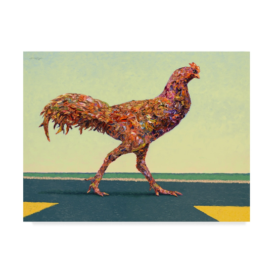James W. Johnson 'Head On Chicken' Canvas Art - Multi-color