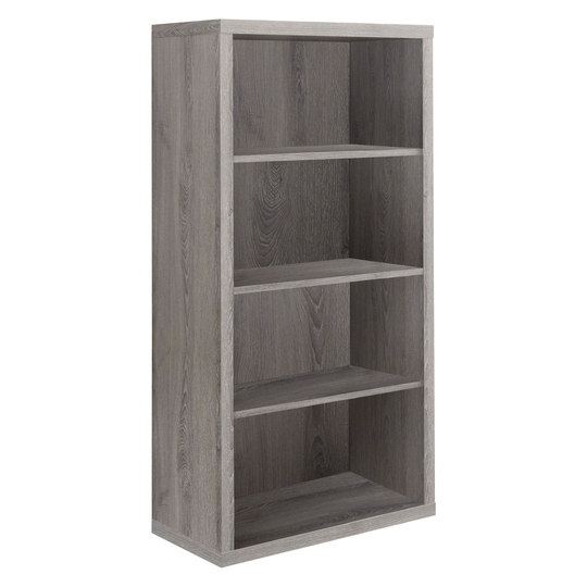 48" Taupe Brown Contemporary Adjustable Shelves Rectangular Bookcase
