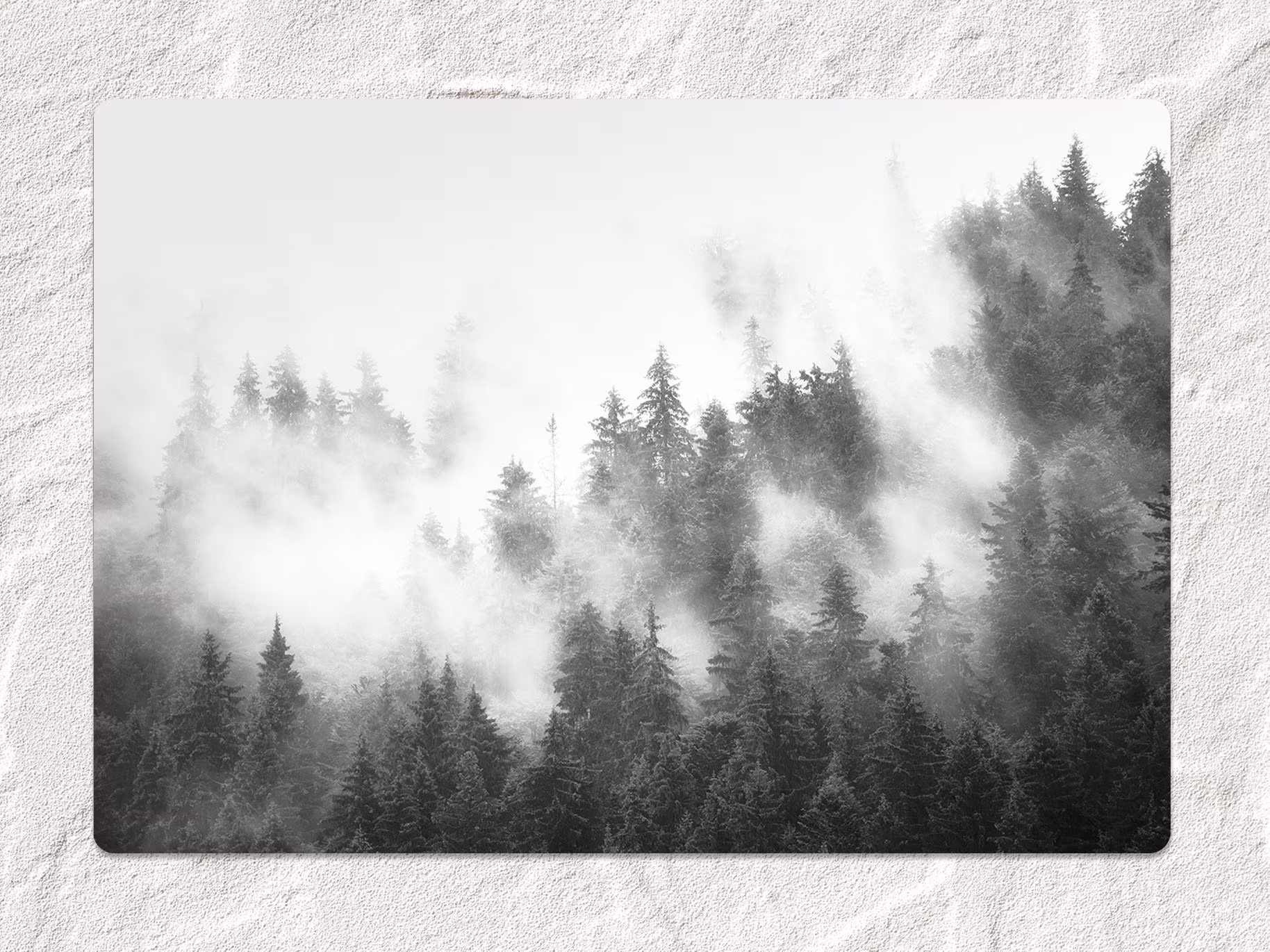 Foggy Forest Chair Mat, Gray Splat Black Vinyl Floor Protective Decorative Housewarming Gift