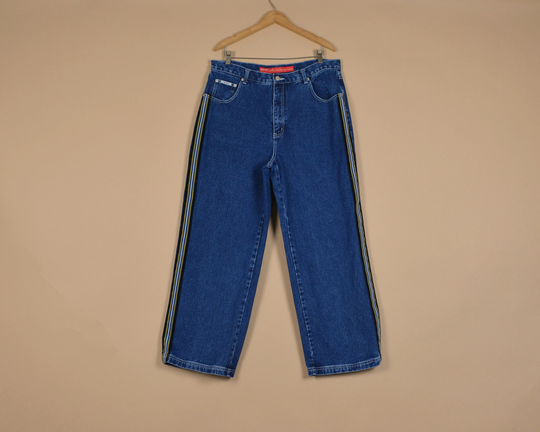 Revolt Plus Size Dark Wash Vintage Denim Wide Leg Jeans