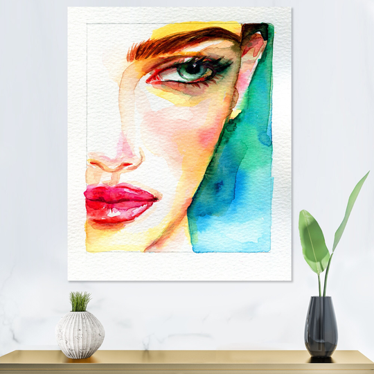 Designart 'Stylish Fashionista In Vibrant Colors XII' Glam Canvas Wall Art