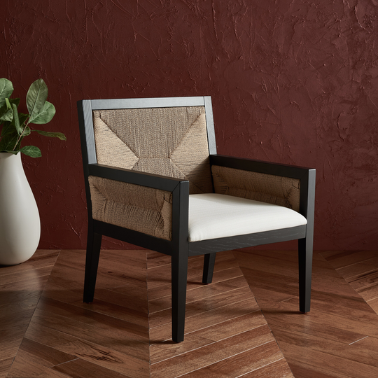 SAFAVIEH Couture Emilio Woven Accent Chair - 25 in. W x 26 in. D x 31 in. H