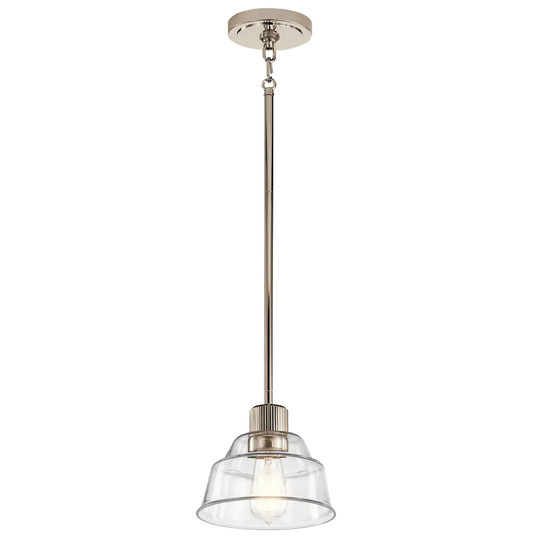 Kichler Eastmont 1 Light Mini Pendant with Clear Glass in Polished Nickel