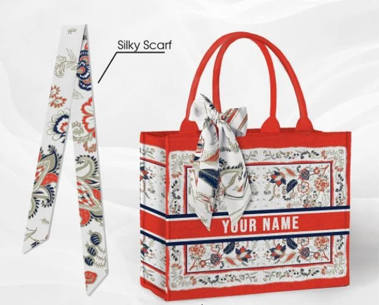 Personalised Batik Print Book Tote Handbag