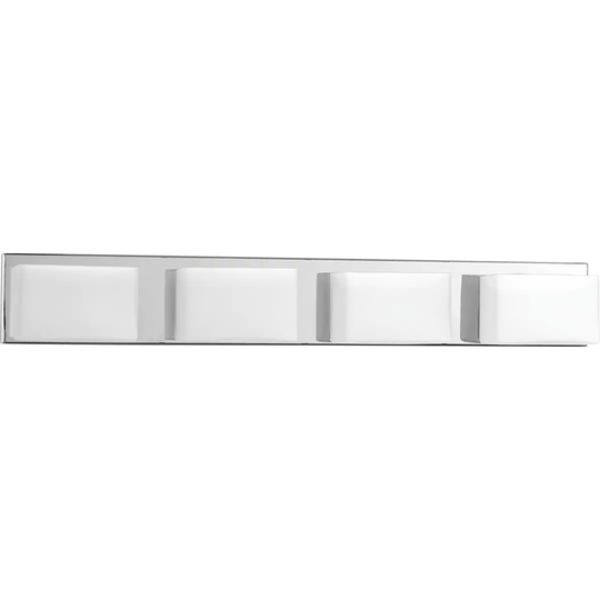 Ace LED Collection 4-Light Polished Chrome Etched Glass Modern LED Bath Vanity Light