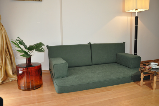 Dark Green Turkish Sofa, Japanese Traditional Floor Cushions, Swing Seater, Arabic Majlis, Jalsa