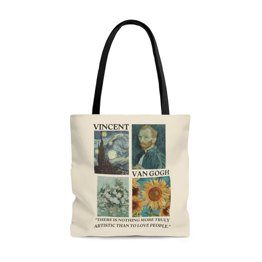 Vincent Van Gogh Tote Bag, Starry Night Tote, Aesthetic Sunflowers Art Student Teacher Lover Gift