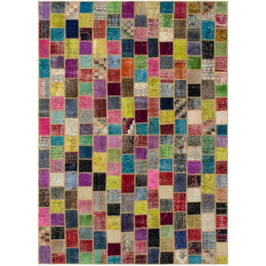 ECARPETGALLERY Hand-knotted Color Transition Patchwork Multi Wool Rug - 6'4 x 9'8