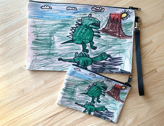 Custom Zippered Pouch, Make Up Bag, Children's Drawings, Pencil Case.custom Change Purse/Make Gift For Mom, Sister, Grandmom, Friend