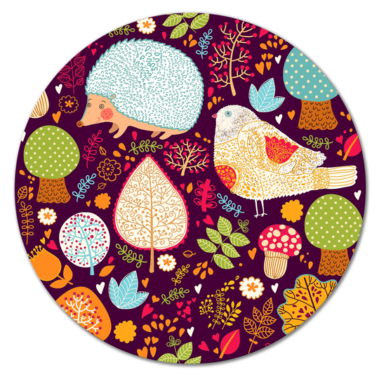 Designart 'Abstract Shapes In Vibrant Retro Colors' Patterned Metal Circle Wall Art